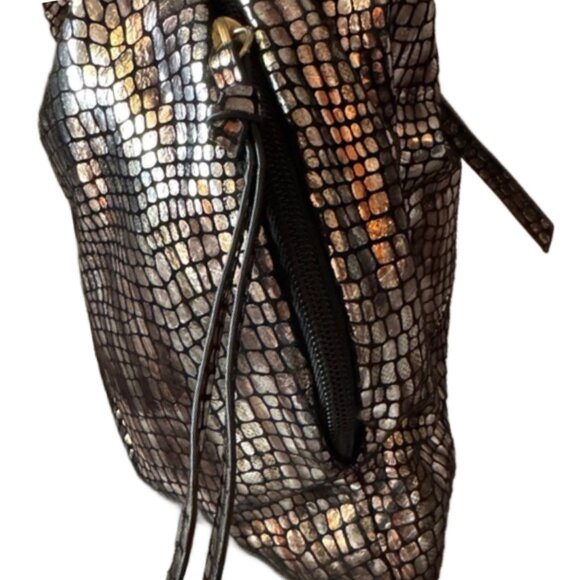 Hobo Gabor Bronze Silver Metallic Mosaic Shoulder Bag - Picture 9 of 9